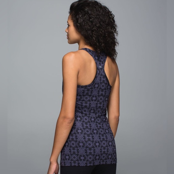 Lululemon Cool Racerback Mini Prisma Nightfall Black Grape Tank Top Sz 4 - Picture 2 of 12